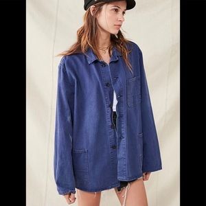 Vintage French Blue Work Shirt Jacket